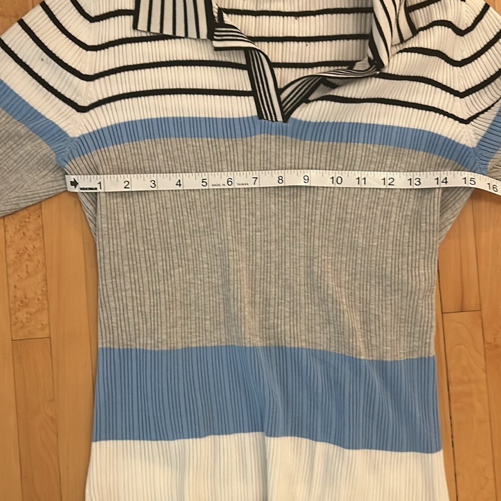 Tahari striped sweater polo L - Picture 4 of 5